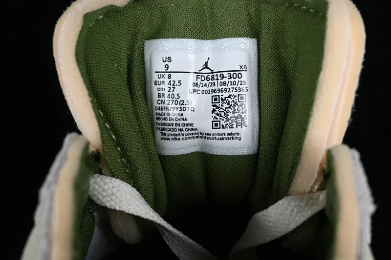 All categories Air Jordan Jordan series basketball shoes Air Jordan 1 Low Z version Air Jordan 1 Low Craft SE "Light Olive" AJ1 Joe 1 military deconstruction style low-top cultural casual sneakers FD6819-300
